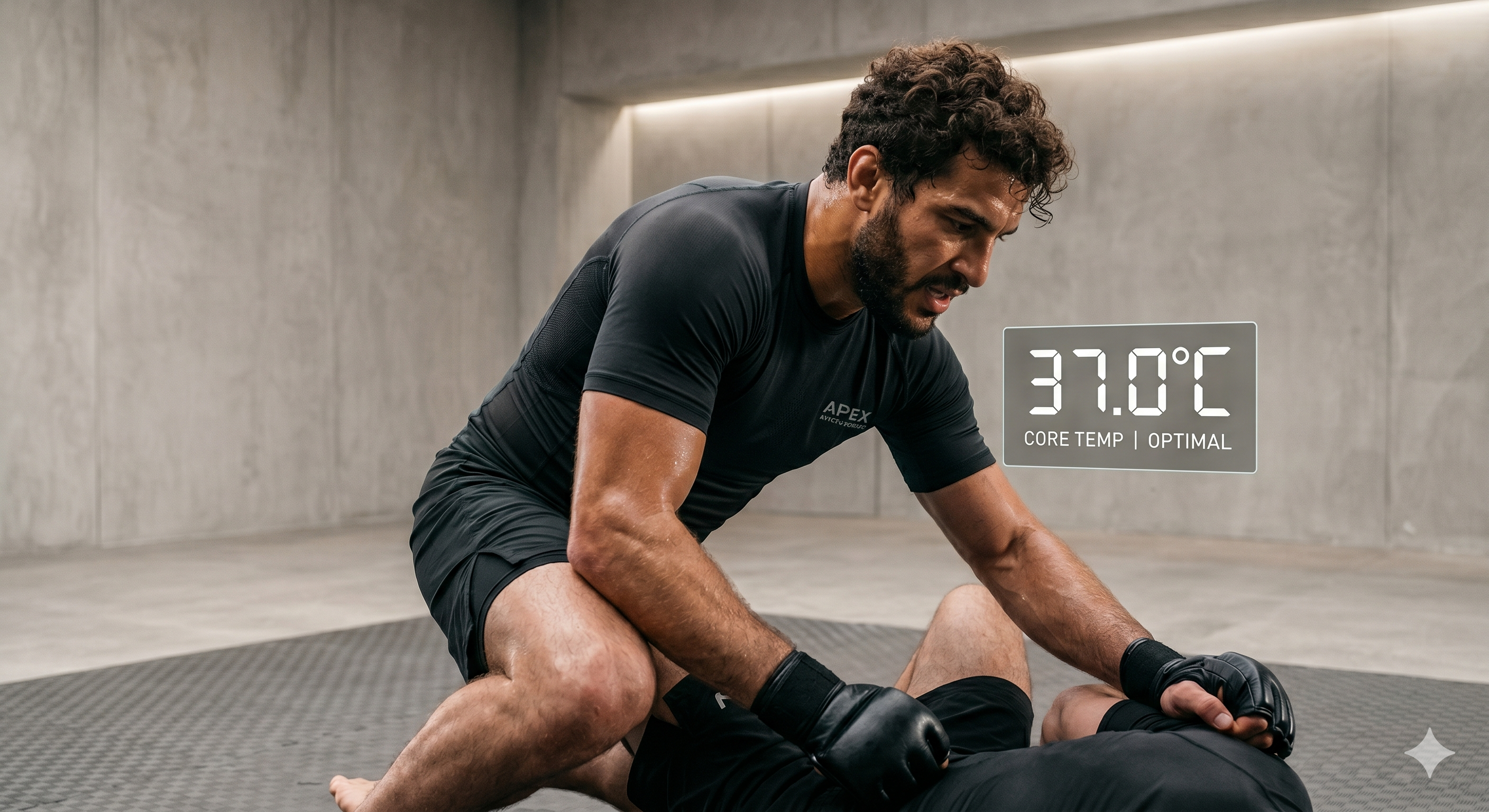 Fighter BJJ, température corporelle 37°C sous TENCEL