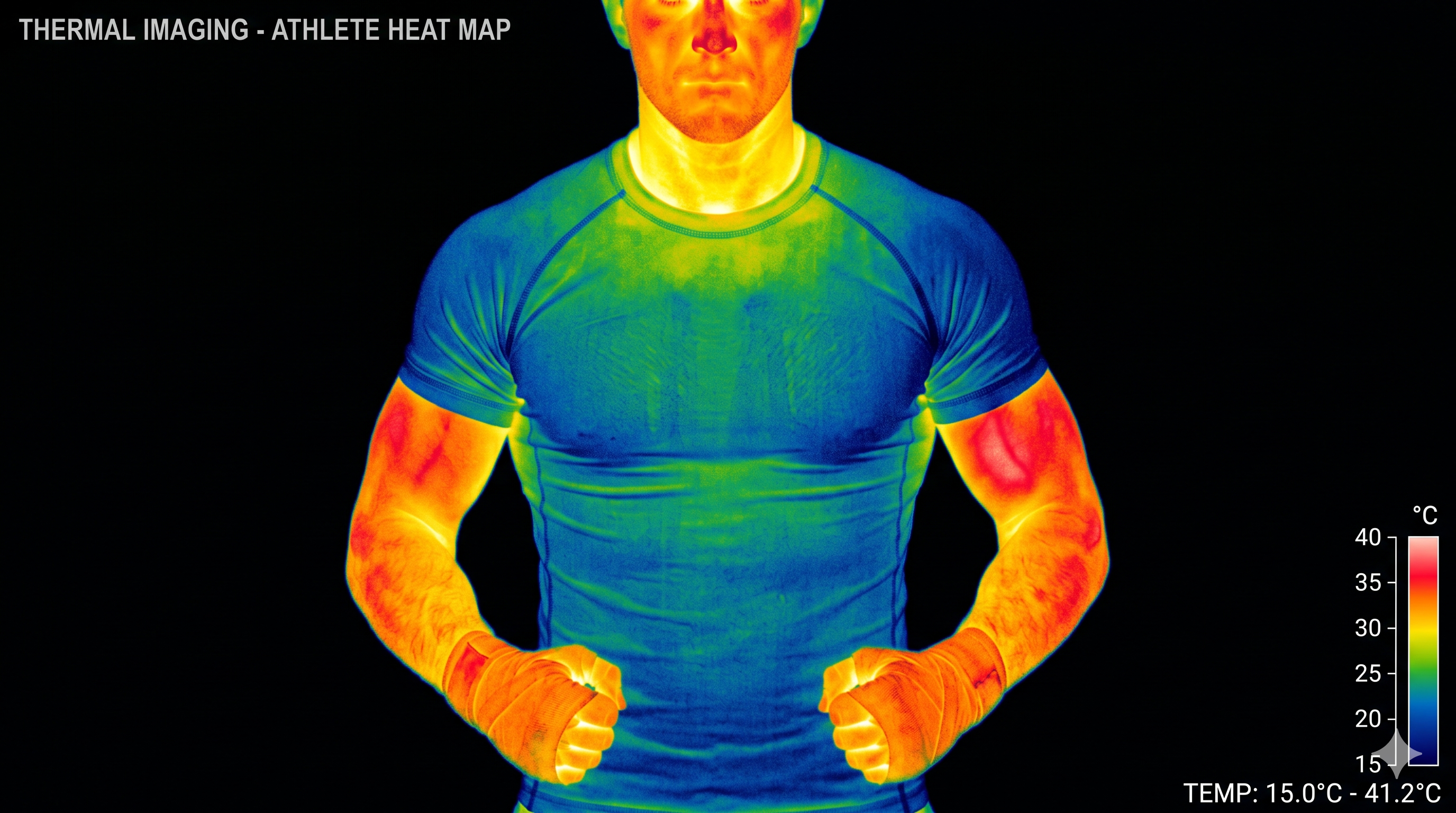 Caméra thermique, athlete heat map, thermorégulation TENCEL
